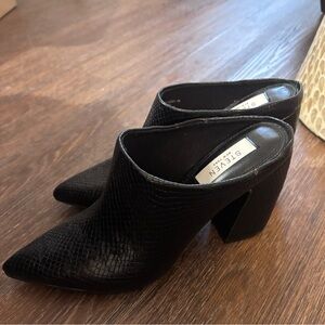 Steven by Steve Madden Black snake embossed Women's Mules